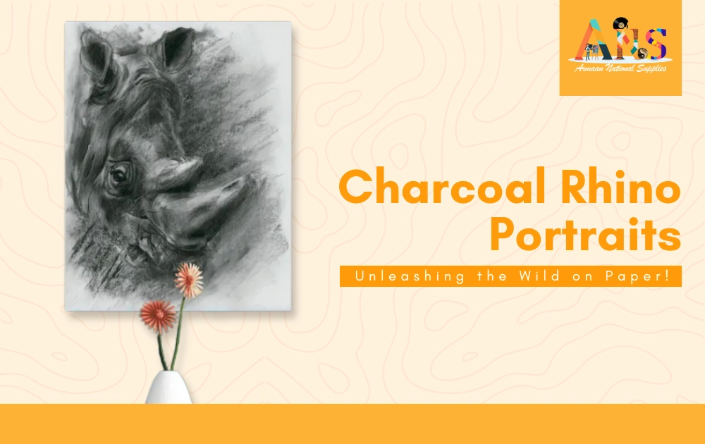 Charcoal Rhino Portraits: Unleashing the Wild on Paper!